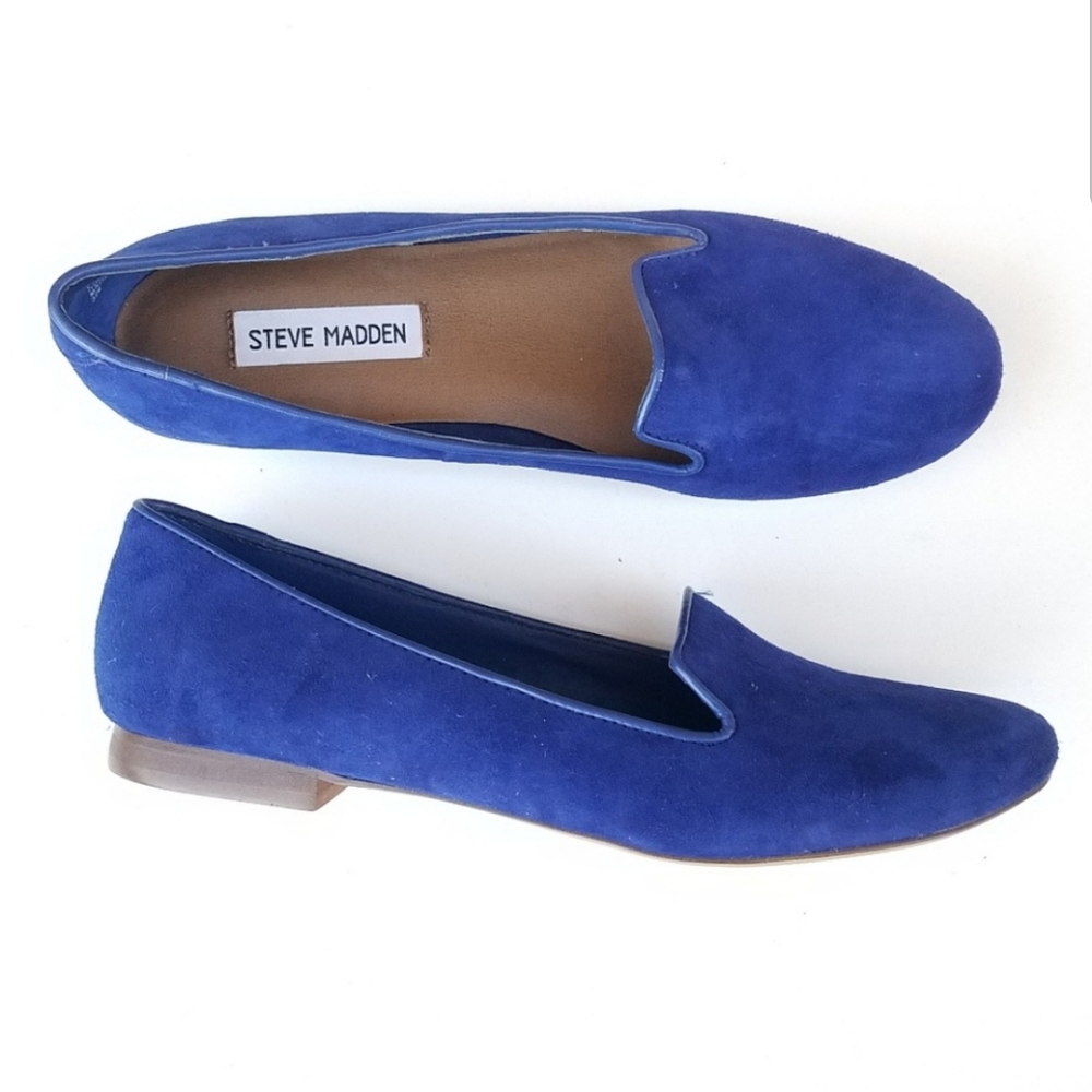 Steve Madden |Suede Loafers Slip on Ballerina Flats Almond Toe leather Size 8